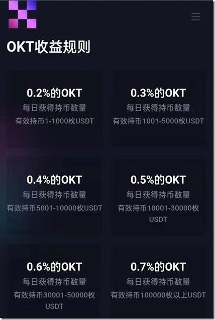 OKT收益规则 OKT收益规则