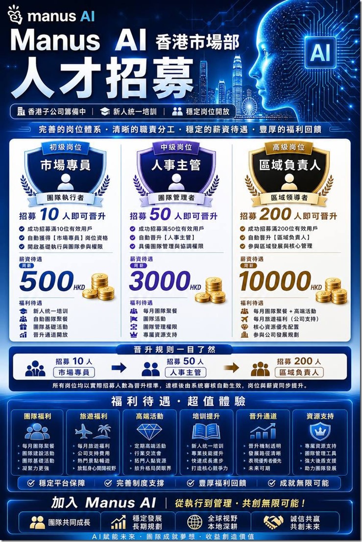 Manus AI 人才招募